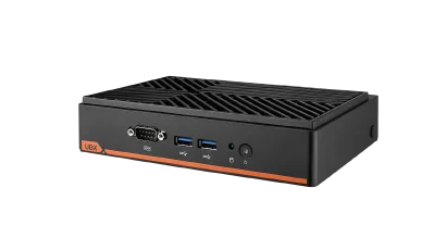 Bild eines kompakten UBX-Mini-PCs mit schlankem Design, mehreren USB-Anschlüssen und Kühlöffnungen für effiziente Leistung in einem kleinen Formfaktor.